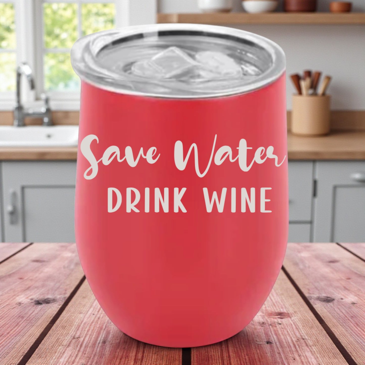 Custom Engraved Wine Tumbler 12oz – Personalized Stainless Steel Gift with Leak-Proof Lid