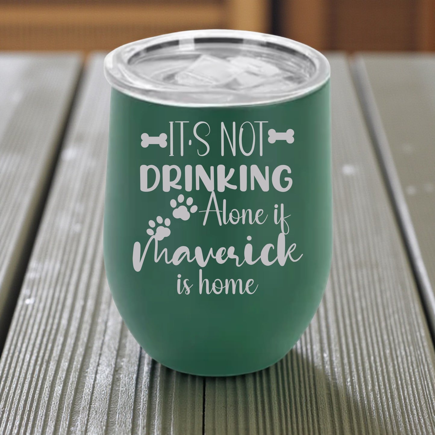 Funny Dog Wine Tumbler – Engraved Stainless Steel Cup (12oz)