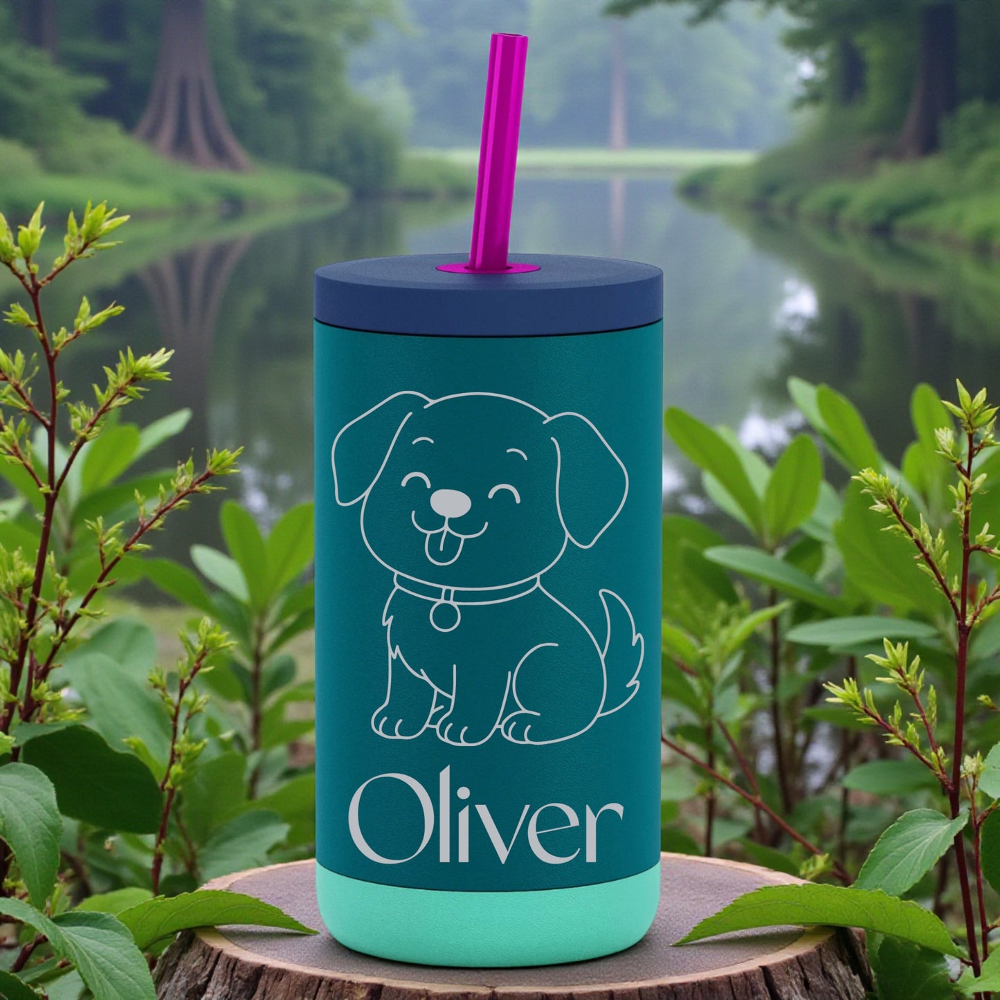 Animal Friends Kids Tumbler – Personalized Name Cup (12oz)