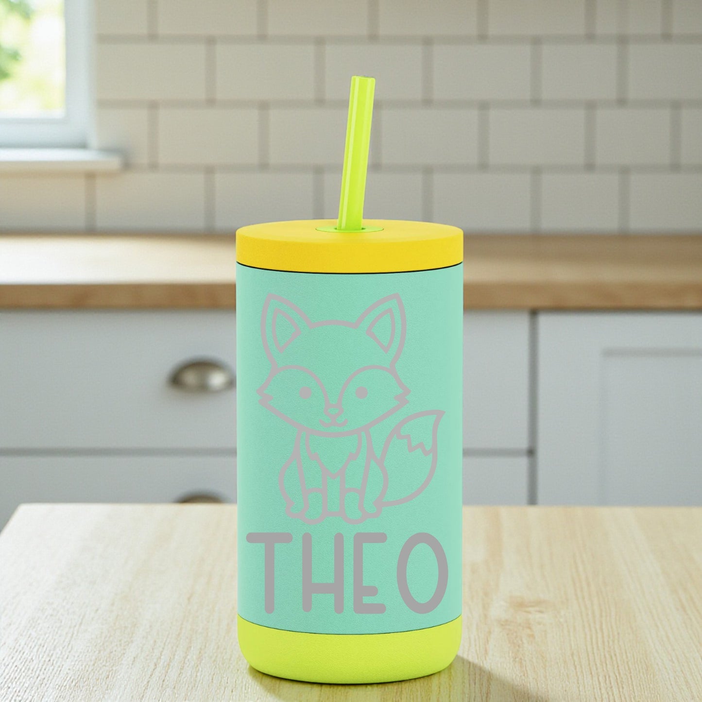 Animal Friends Kids Tumbler – Personalized Name Cup (12oz)
