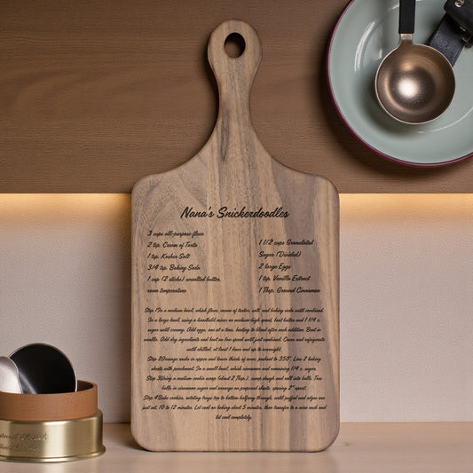 Custom Handwritten Recipe Cutting Board – Engraved American Hardwood, Made in USA