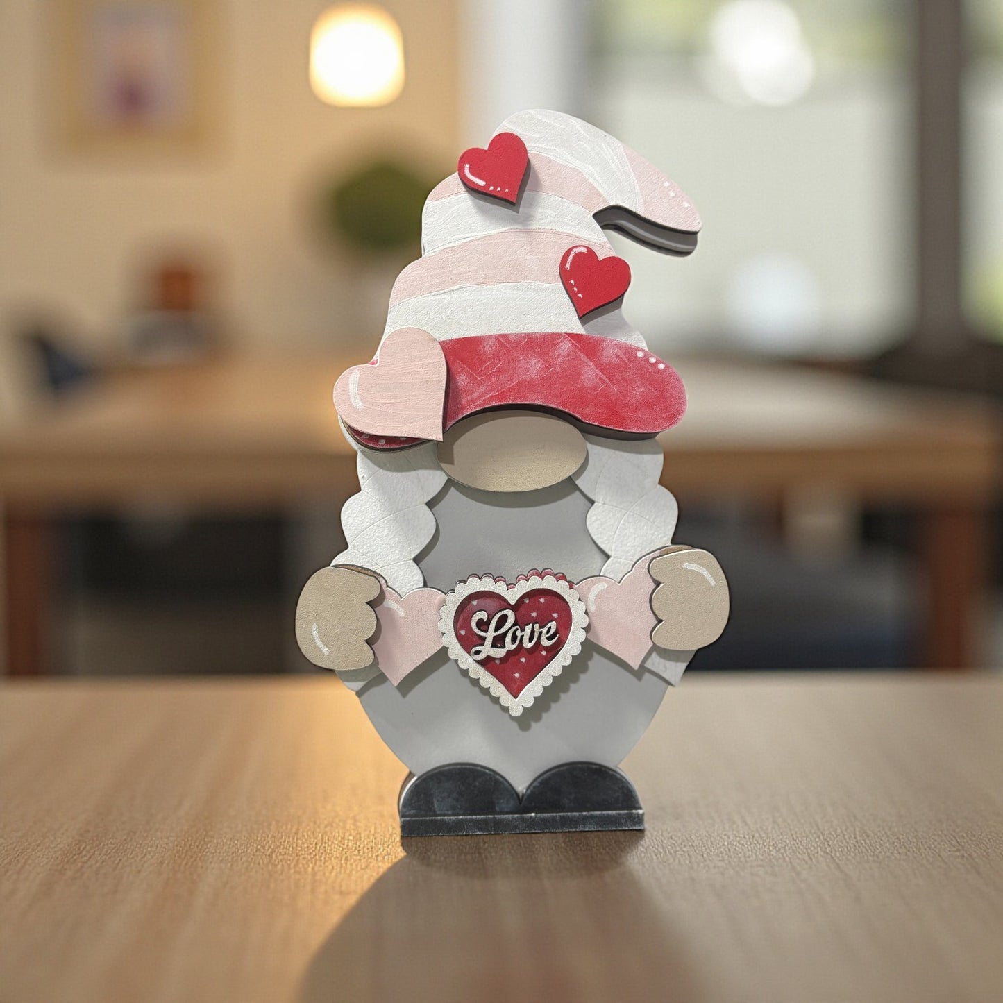 Valentine’s Day  Gnome Decor – Handmade Holiday Shelf Sitter with Cute Outfit