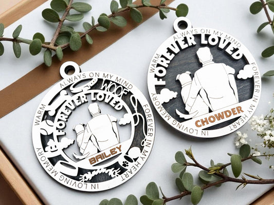 Memorial Dog Ornament – Personalized Pet Loss Keepsake with Name & Dates