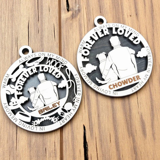 Memorial Dog Ornament – Personalized Pet Loss Keepsake with Name & Dates